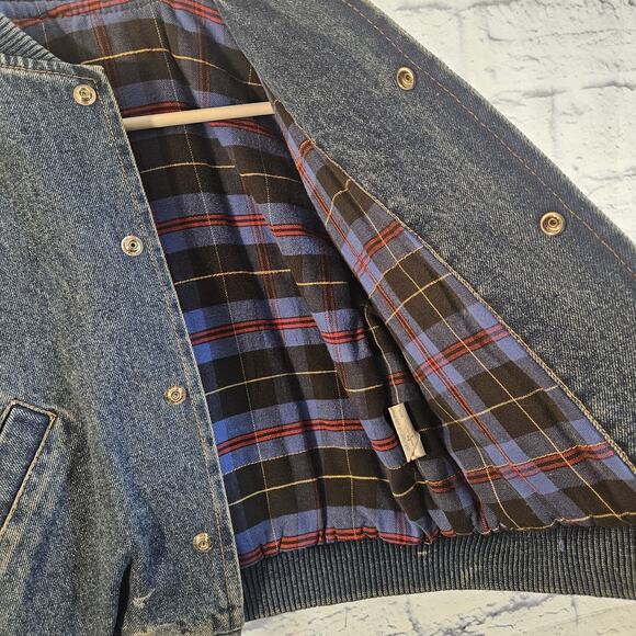 Vintage Baby Guess Denim Bomber Jacket Snap button Pockets Size 4-5 USA Lined - Picture 6 of 10